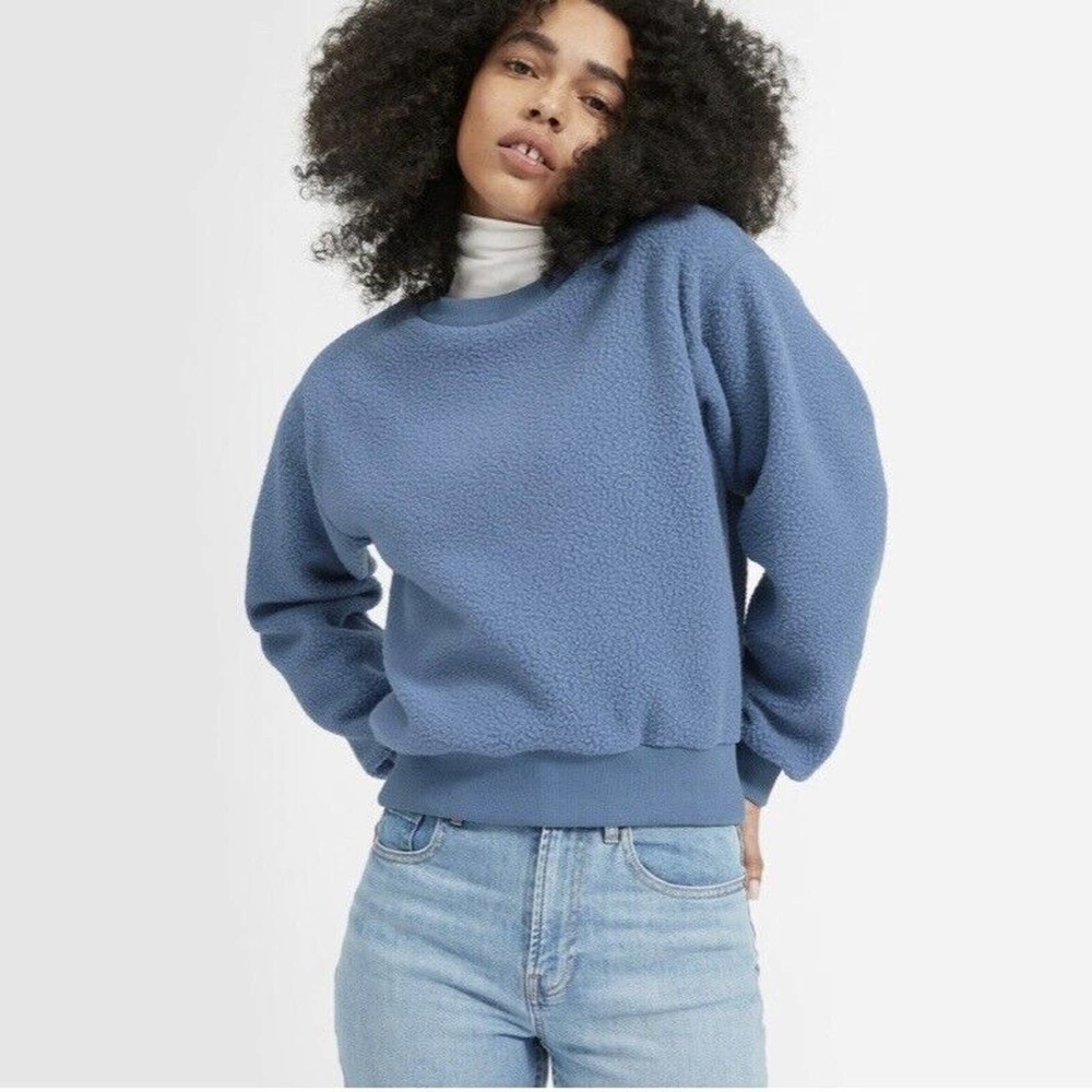 Everlane Blue Renew Fleece Crewneck Sweatshirt Size XS
